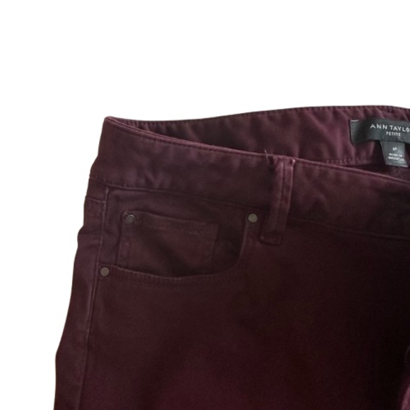 Ann Taylor Women's 6P Burgundy The Skinny Curvy Fit Stretchy Cotton Blend Pants - Picture 4 of 12